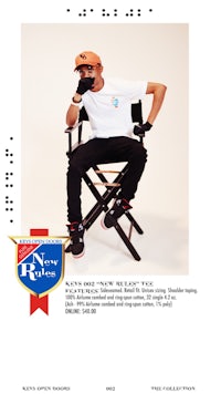the cover of a magazine with a man sitting on a chair