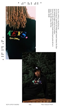 a black hoodie with the words keys on it